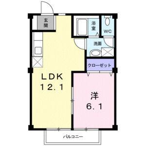 1LDK 間取り図
