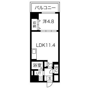 1LDK 間取り図