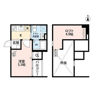 1K 間取り図