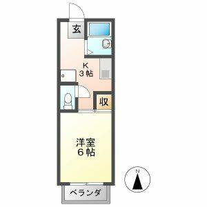 1K 間取り図