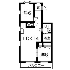 2LDK 間取り図