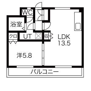 1LDK 間取り図