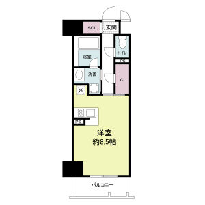 ワンルーム 間取り図