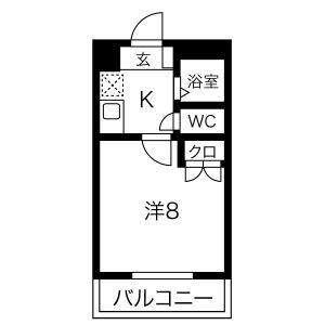 1K 間取り図