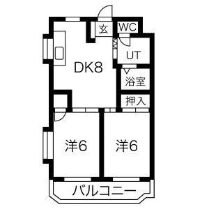 2DK 間取り図