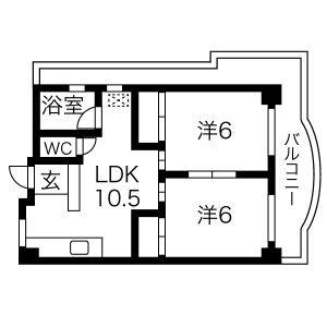 2DK 間取り図