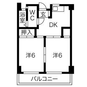 2DK 間取り図