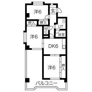 3DK 間取り図