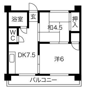 2DK 間取り図