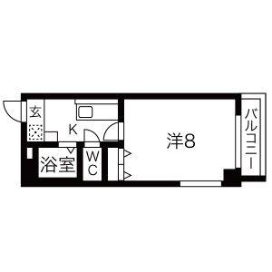 1K 間取り図