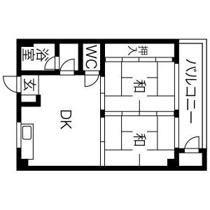 2DK 間取り図