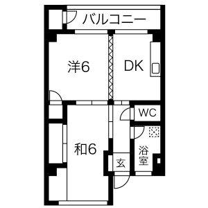 2DK 間取り図