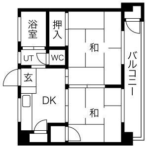 2DK 間取り図
