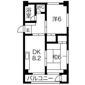 2DK 間取り図