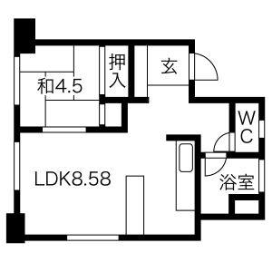 1LDK 間取り図