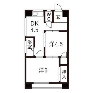 2DK 間取り図