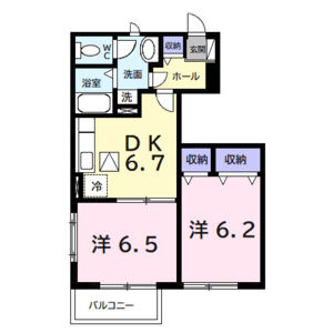 2DK 間取り図