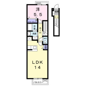 1LDK 間取り図