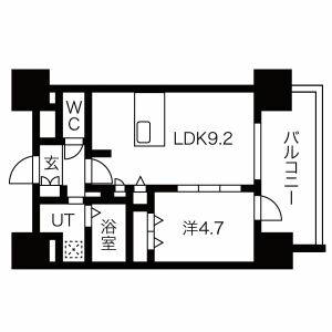 1K 間取り図