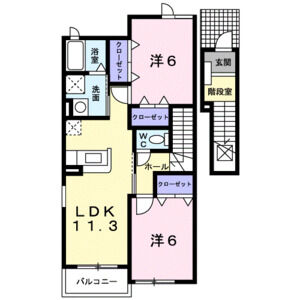 2LDK 間取り図