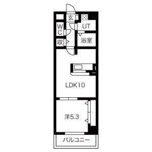 1LDK 間取り図