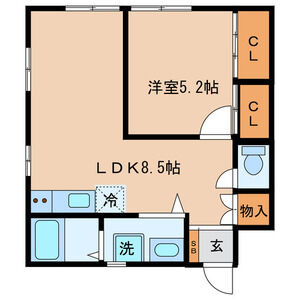 1LDK 間取り図