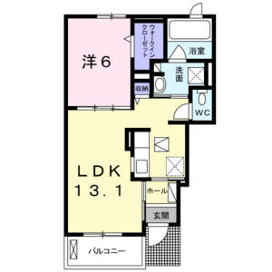 1LDK 間取り図