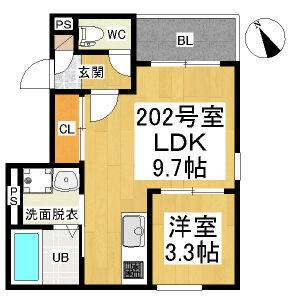 1LDK 間取り図