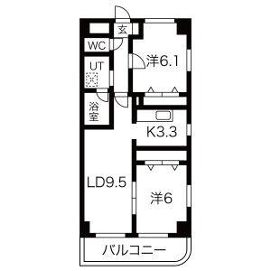 2LDK 間取り図