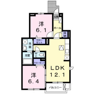 2LDK 間取り図