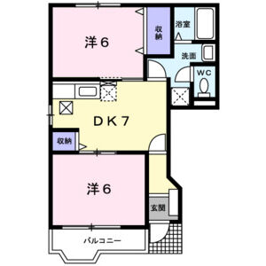 2DK 間取り図