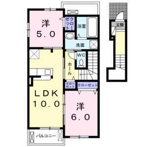 2LDK 間取り図