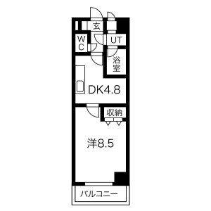 1DK 間取り図