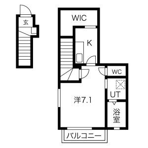 1K 間取り図