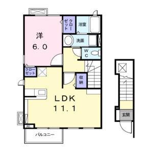 1LDK 間取り図
