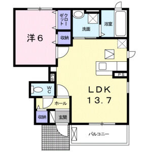 1LDK 間取り図