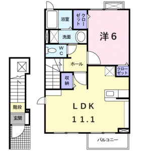 1LDK 間取り図