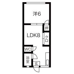 1LDK 間取り図