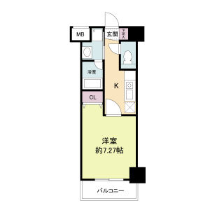 1K 間取り図