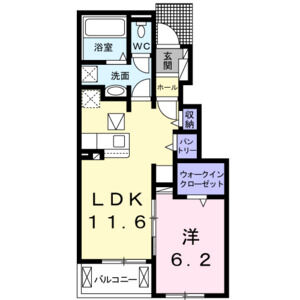 1LDK 間取り図