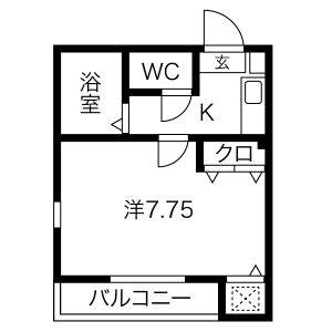 1K 間取り図
