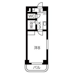 1K 間取り図