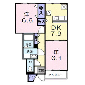 2DK 間取り図