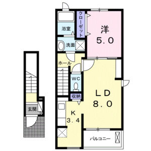 1LDK 間取り図