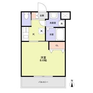 1K 間取り図