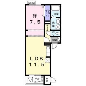 1LDK 間取り図