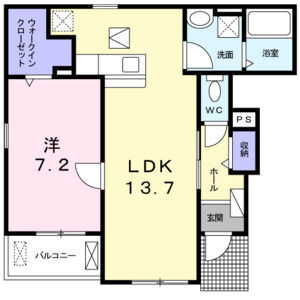 1LDK 間取り図