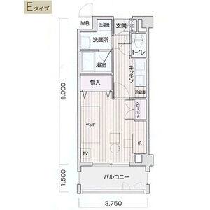 1K 間取り図