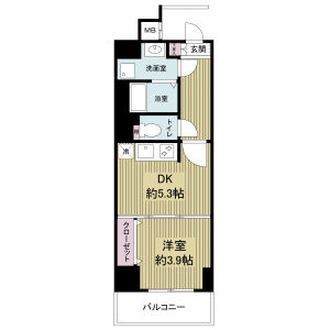 1DK 間取り図