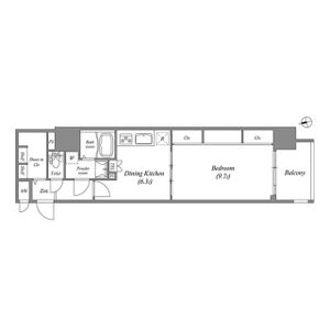 1DK 間取り図